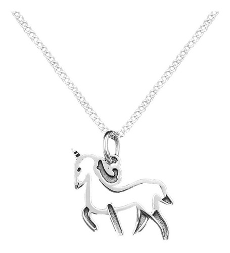 Dije Y Cadena Unicornio De Plata 925 Envio Gratis