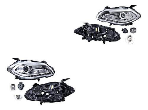 Par Juego Faros Suzuki S-cross 2014 - 2016 Con Leds Qwe