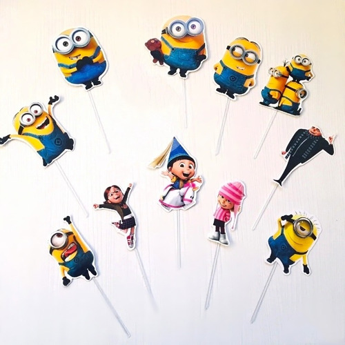 Pack X15 Toppers Para Cupcakes / Muffins Minions