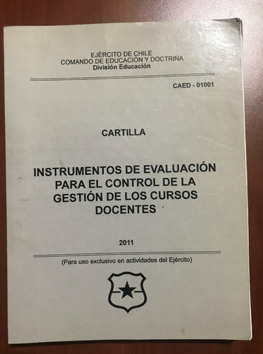 Instrumento Control Gestion Curso Docente /ejercito De Chile