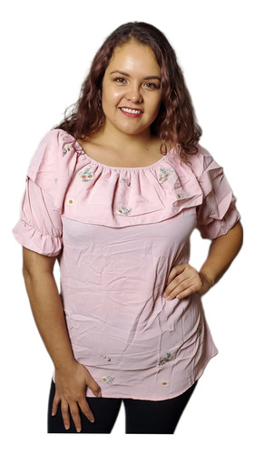 Blusa Bordada Olan Grande Extra Estirable 1xl 2xl 3xl