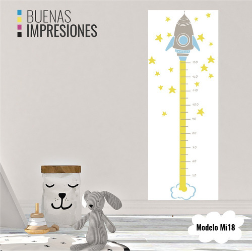 Imagen 3 de 10 de Vinilos Decorativos Medidores Infantiles Animales, Buho