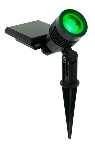 Ecoforce Spot Refletor Solar Espeto a prova dagua Preto Cor da luz verde  LED