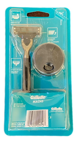 Rastrillo Gillette Mach3 Con Base Caja 3 Piezas