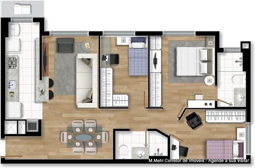 Imagem 28 de 30 de Apartamento Com 2 Dormitórios À Venda Com 90.48m² Por R$ 642.000,00 No Bairro Santo Inácio - Curitiba / Pr - M2si-bwdec9