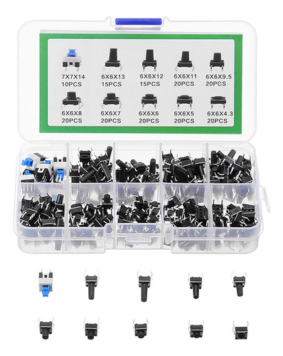 Kit Microháptico Con Interruptor Pulsador Diy De 180 Piezas