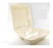 Contenedor Para Alimentos Desechable y Biodegradable De 9x6x3 c/2