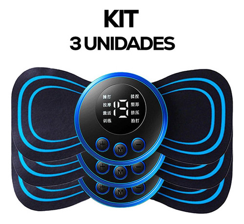 Kit 3 Massageador Portátil Recarregável Dor Pescoço Coluna Alivia 110v/220v
