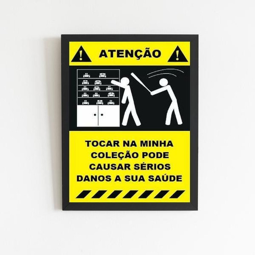 Quadro Placa Não Toque Na Coleção 24x18cm Preta