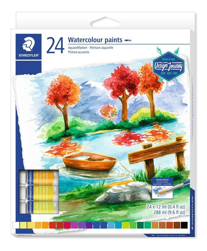 24 Tubos De Pintura De Acuarela Staedtler Colores Intensos