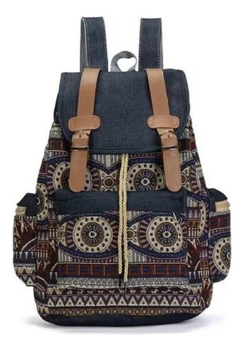 Mochila Vintage De Lona Para Mochila Étnica Bohemian