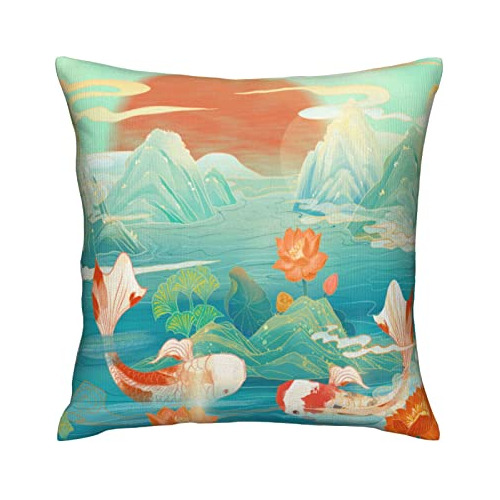 Fundas De Almohada Cuadradas Un Hermoso Paisaje De Mont...