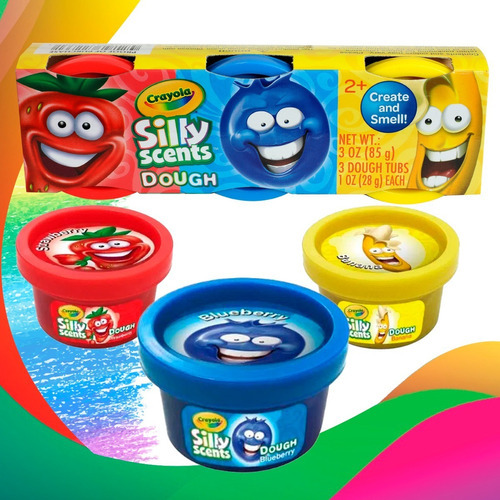 Crayola Masa Moldeable Aroma Silly Scents 3 Pack De 3 Pzas 6 Aromas Diferentes / Plastilina