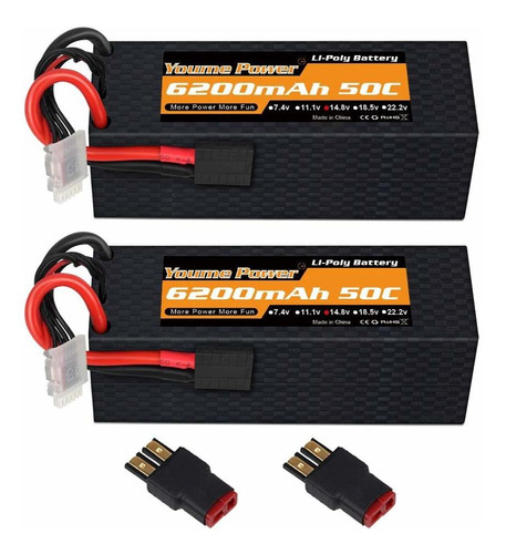 2 Baterias Lipo 14.8v 6200mah 50c 4s Youme Power