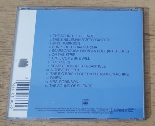 Cd Simon & Garfunkel - The Graduate Soundtrack (importado) Normal (Usado)