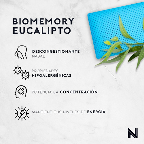 Almohada Biomemory Con Aromaterapia De Eucalipto