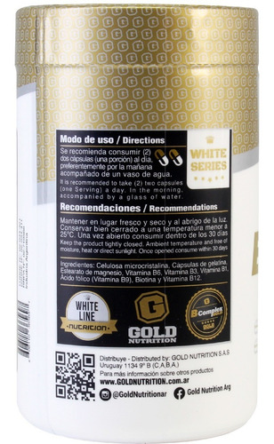 Imagen 5 de 9 de B-complex Gold Nutrition Vitamina Complejo B Multivitaminico