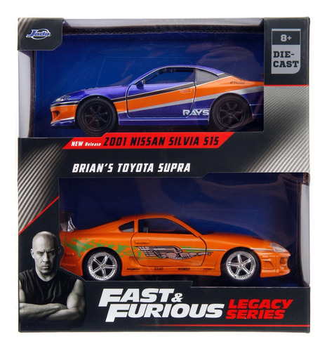 1/32 Brians Supra Silvia Rápidos Y Furiosos Legacy Jada