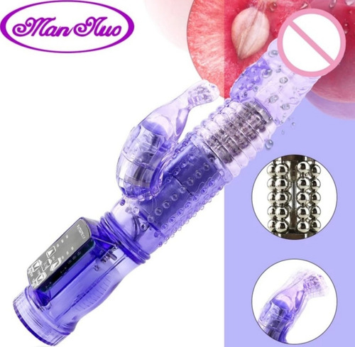 Consolador Vibrador Rabbit 36 Vel Con Rotación 360 Glande