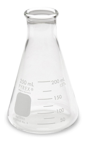 Erlenmeyer De Boca Estrecha Corning 4980-250 Marca Pyrex 