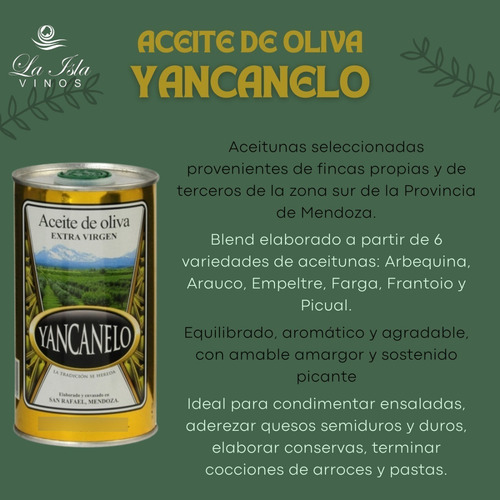 Aceite De Oliva Yancanelo Pack Lata X 6 X 500ml. - Cuotas
