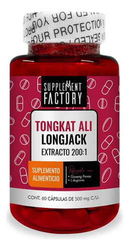 Tongkat Ali Longjack Extracto 60 Cápsulas, Calidad Premium