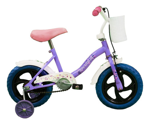 Bicicleta Niña Enrique Infantil Rodado 12 Lila Con Canasto