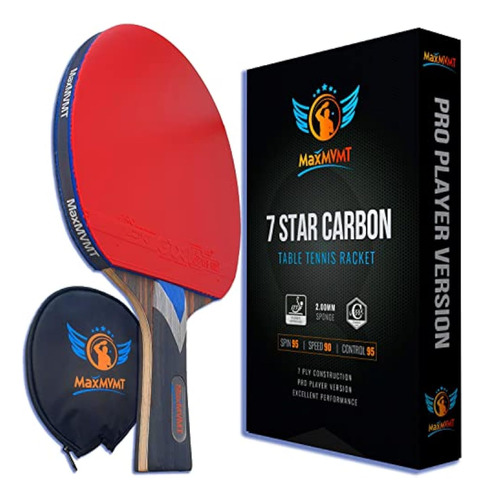 Maxmvmt Ping Pong Paddle - 1 Raqueta De Fibra De