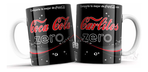 Taza Personalizada De Coca Zero Gaseosa Bebida Con Tu Nombre