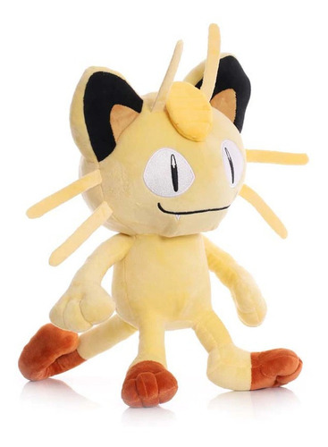 Imagem 3 de 8 de Boneco De Pelúcia 25cm Pokémon Meowth Desenho Anime Japonês