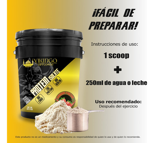Proteína Whey Hidrolizada Isolate Vikingo 5kg Varios Sabores Fresa