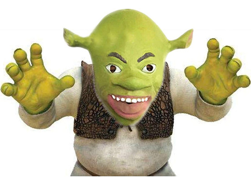 Juego De Máscara Y Guantes De Látex Cosplay De Shrek,...