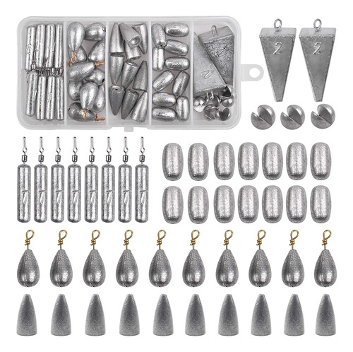 Fishing Sinkers Weights Kit, Egg Weights Pyramid Sinkers Dro