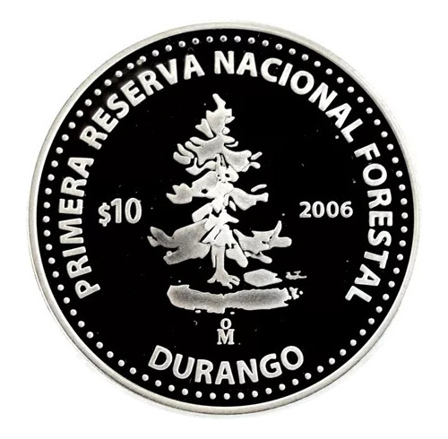 Moneda Plata 10 Pesos Proof 2006 Estado De Durango 2da Fase
