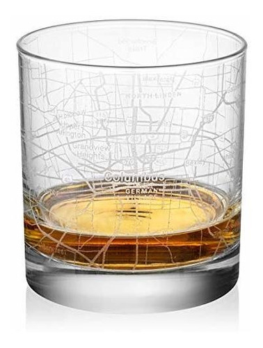 Rocks Whisky Old Fashioned 11oz Glass Urban City Map Columbu