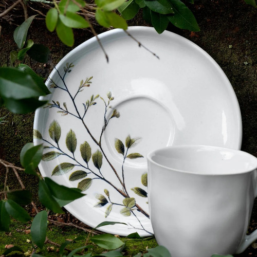 Conjunto com 6 Xícaras De Chá Orgânico 170ml com 6 Pires Bio Birdy