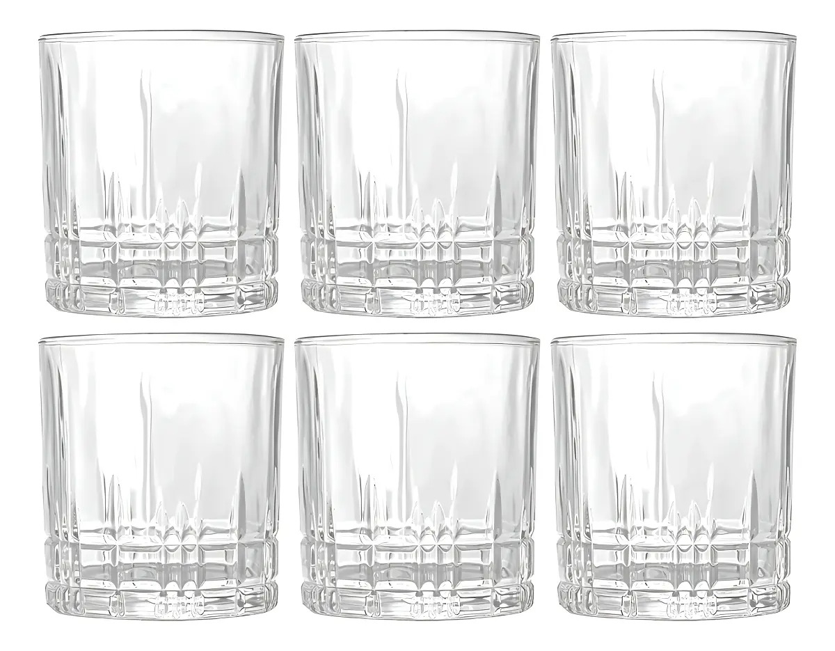Jogo Copos Cristal Whisky Transparente Calcutá 330ml 6 Peças