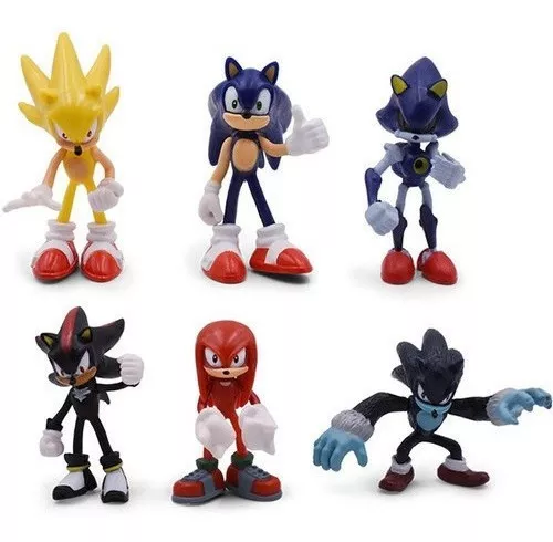 Pacote com 5 bonecos Sonic The Hedgehog, Conjunto de bonecos sônicos, Presentes perfeitos para crianças, 12 cm de altura