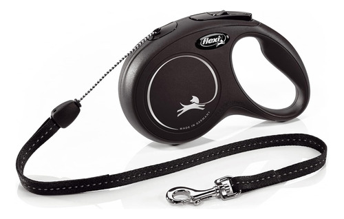 Flexi New Classic Cord Negro Retráctil Correa Para Perro Peq