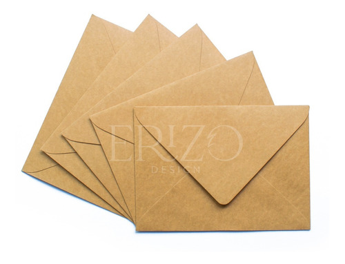 100 Sobres Tarjeta Kraft Madera 120gr 11x 16 Cm Tarjetas 