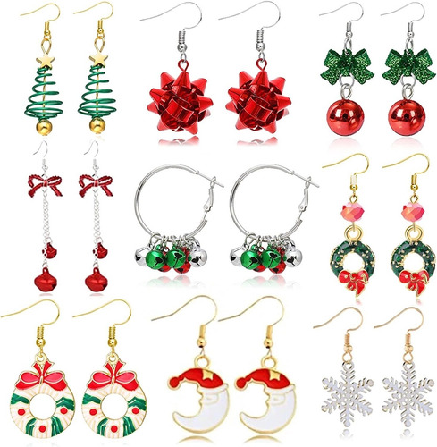 Yanchun Aretes De Navidad Para Mujer, Diseño De Papá Noel, Á