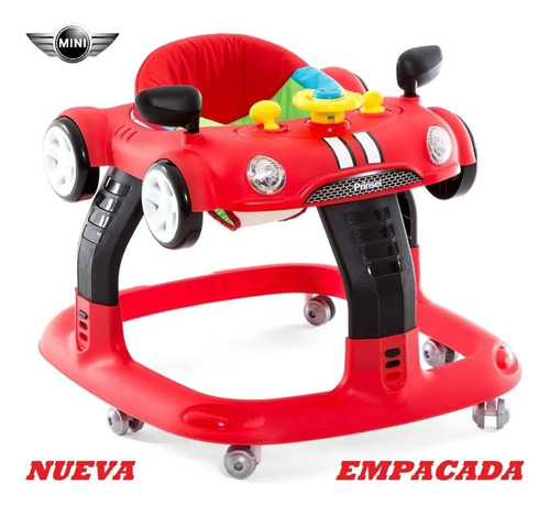 Andadera Mini Cooper Rojo 3 Alturas Auto Boy En Caja