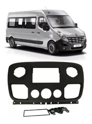 Moldura 2 Din Renault Master 2013 A 2019 - Preta - Fiamon