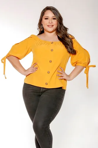 Blusa camisa Bandeja Grande Elegante amarillo