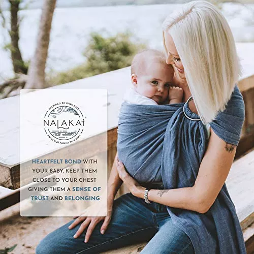 Nalakai - Portabebé de lujo con anillo. Tejido de bambú y lino extrasuave.  Envoltura ligera.Para recién nacidos, bebés y niños pequeños. Regalo ideal