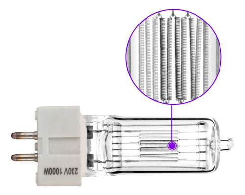 Lampara Ampolleta Halogena Cp-70 1000w Gx9,5 Light Solution