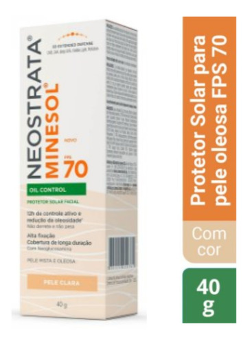 Protetor Solar Facial Neostrata Minesol Fps70 Pele Clara 40g