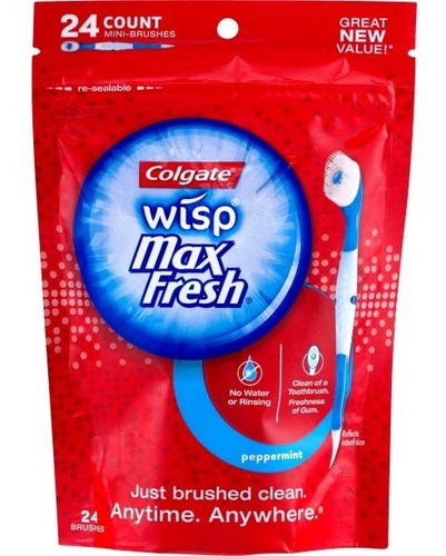Colgate Wisp Maxfresh Menta Mini Cepillo 24 Piezas Importado