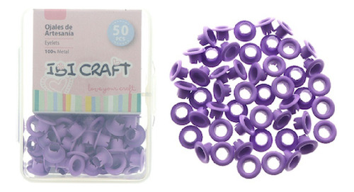 Caja C/50 Ojalillos Metálicos Ibi Craft, Diam. 4,5mm, Violet