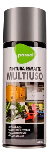 Pintura Spray Esmalte Acrilíco Blanco Brillante 400ml Passol